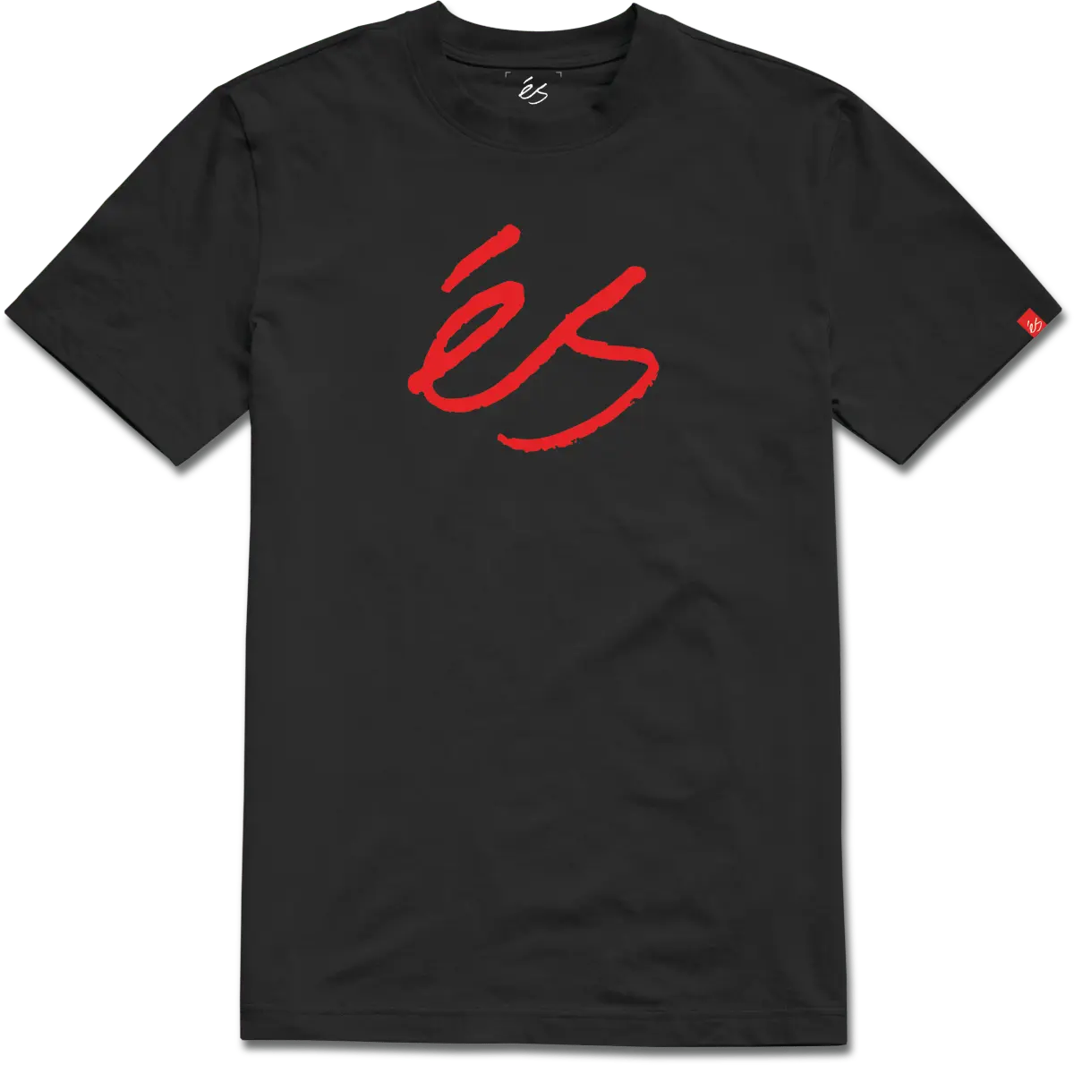 Script Tee in Black, front view | éS Skateboarding Canada