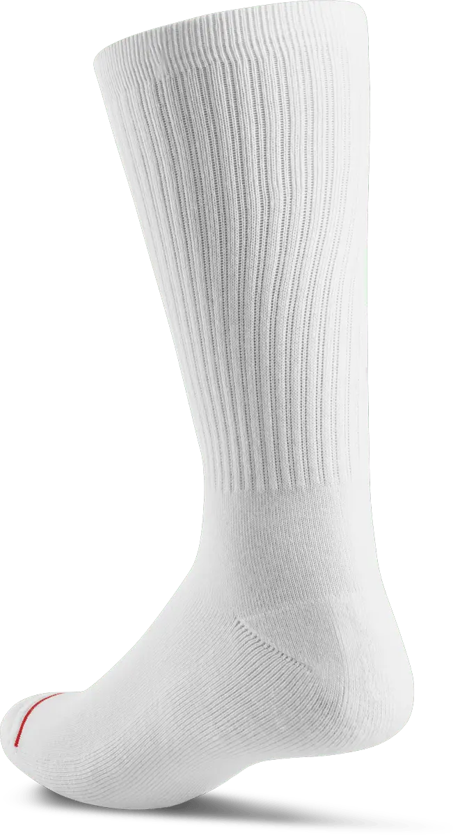 Script Crew Sock in White, back heel view | éS Skateboarding Canada