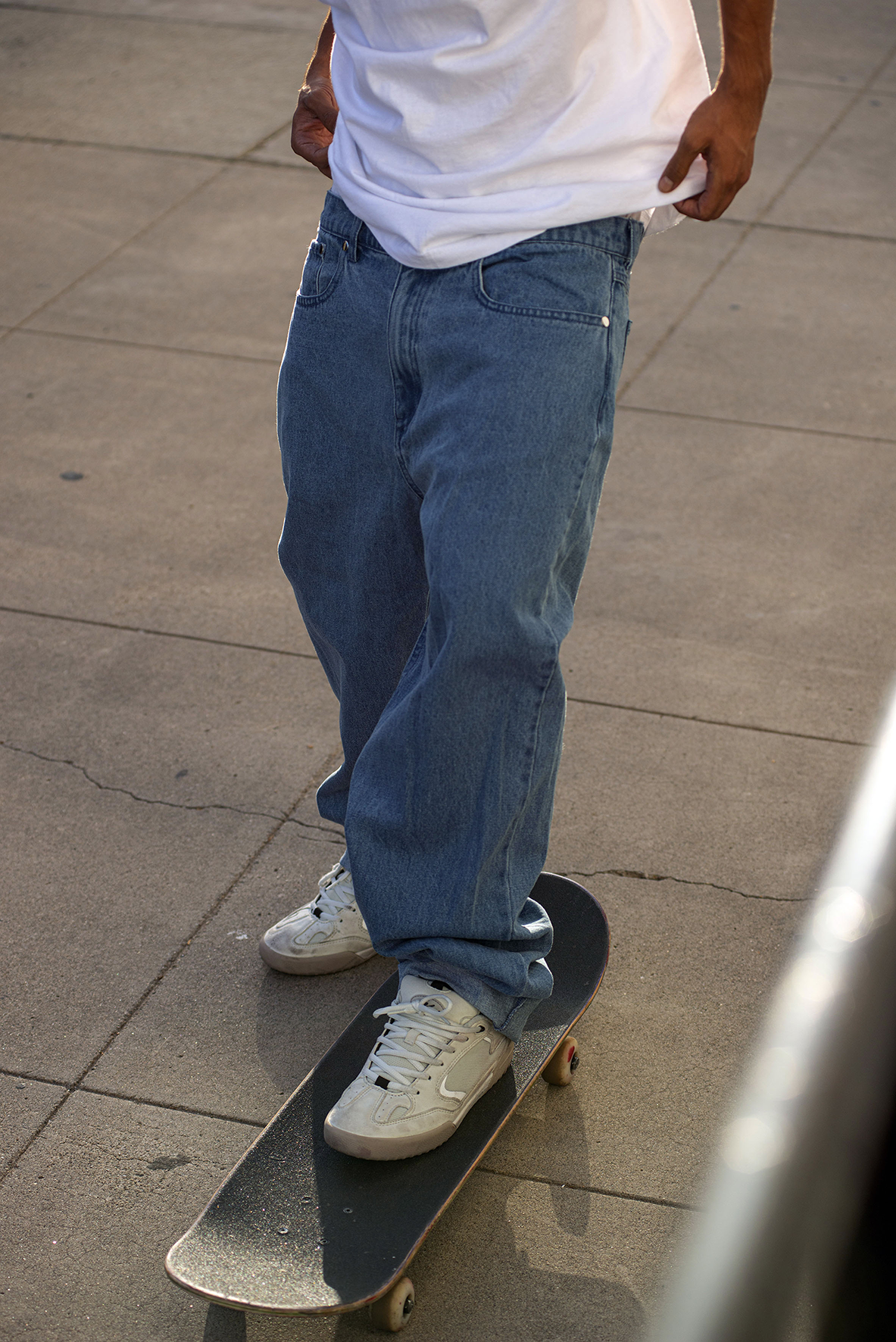 baggy denim pant - pants - light blue - esskateboarding