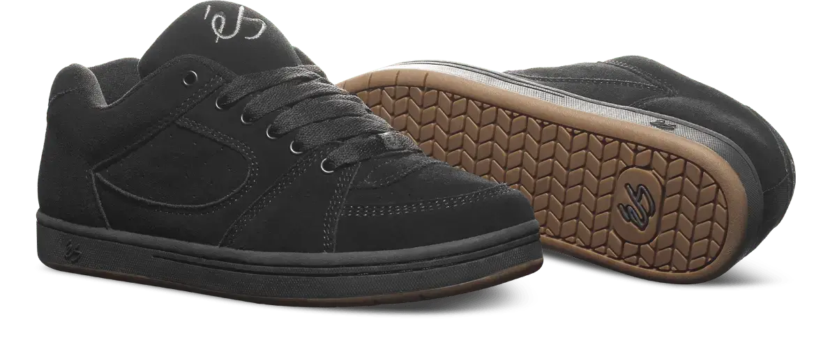 Accel OG Black – Low-Top Shoe | éS Skateboarding CA – éS