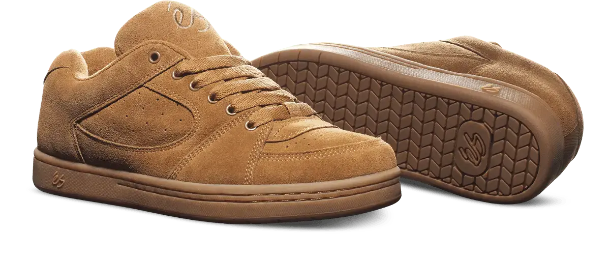 Accel OG Brown/Gum – Low-Top Shoe | éS Skateboarding CA – éS
