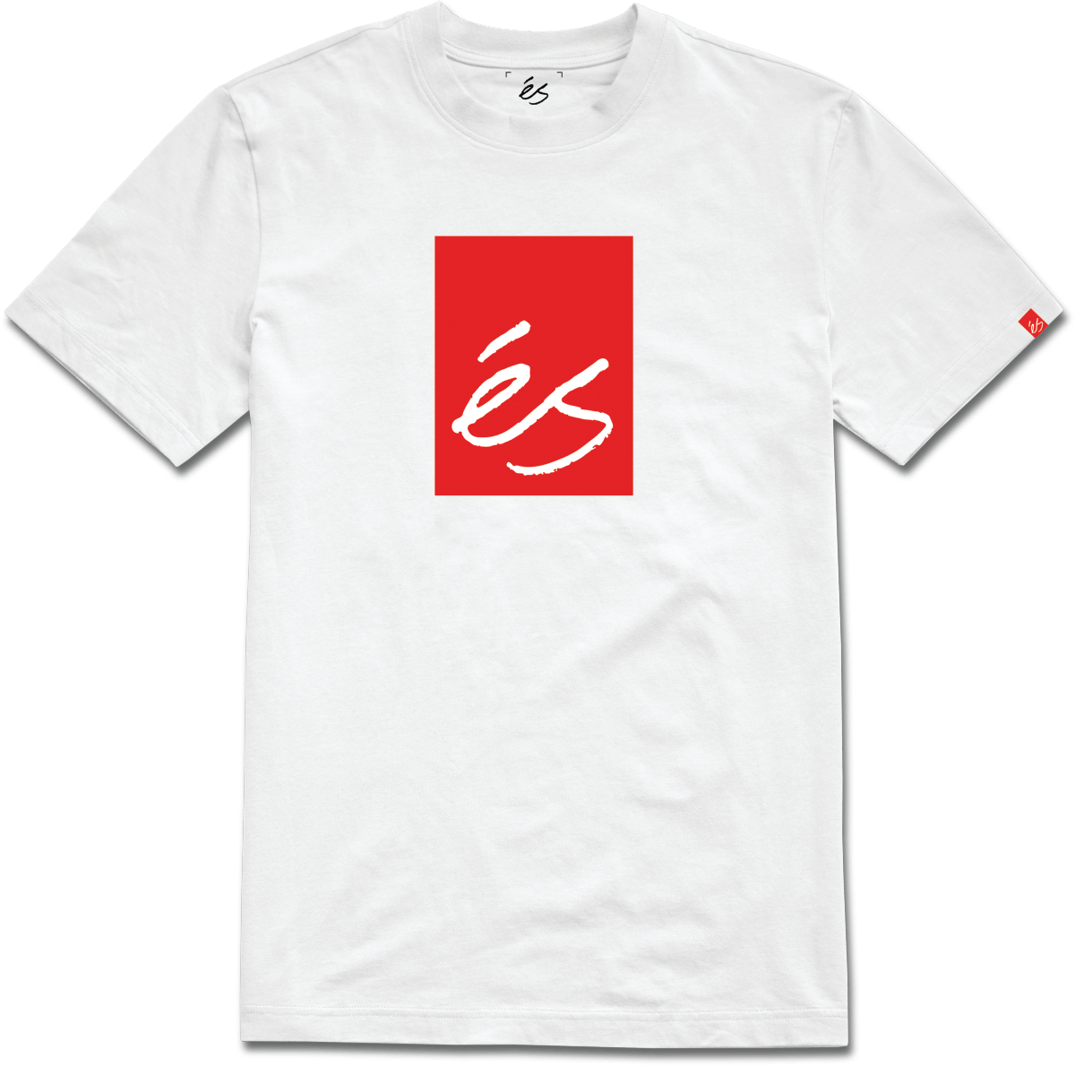 Main Block Tee White – Skate T-Shirt | éS skateboarding S/S Basic T-Shirt Es Footwear Sneakers Skate Style OG Premium