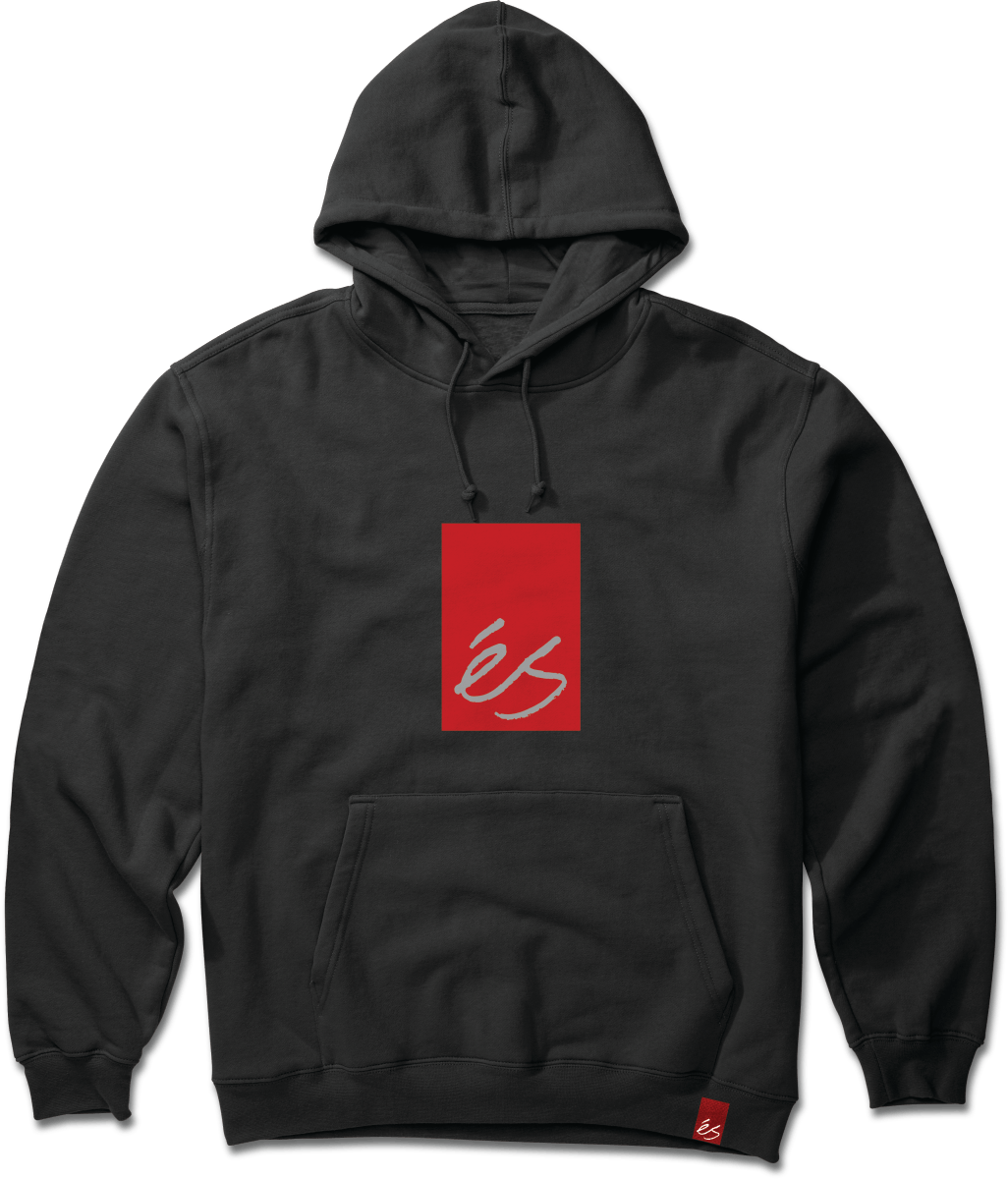 Main Block Pullover Black – Fleece | éS Skateboarding CA Screen Hooded Fleece eS Footwear Sneakers Skate Style OG Premium