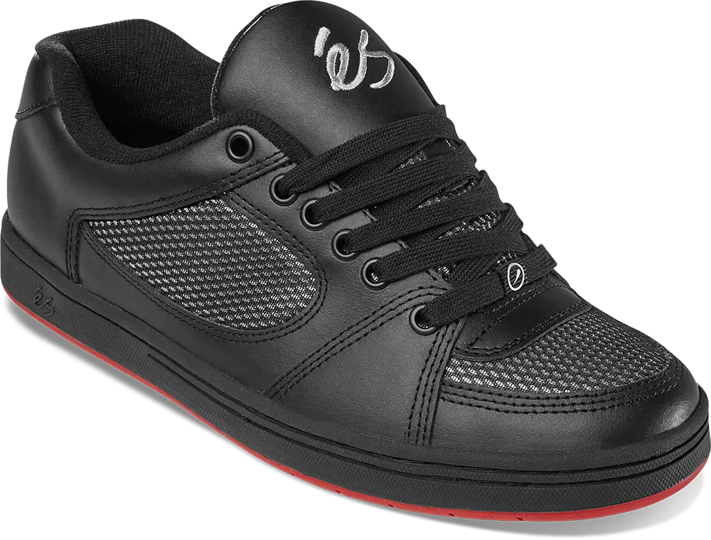 Accel Black/Black/Red – Skate Shoe | éS Skateboarding CA Low-Top Shoe eS Footwear Sneakers Skate Style OG Premium