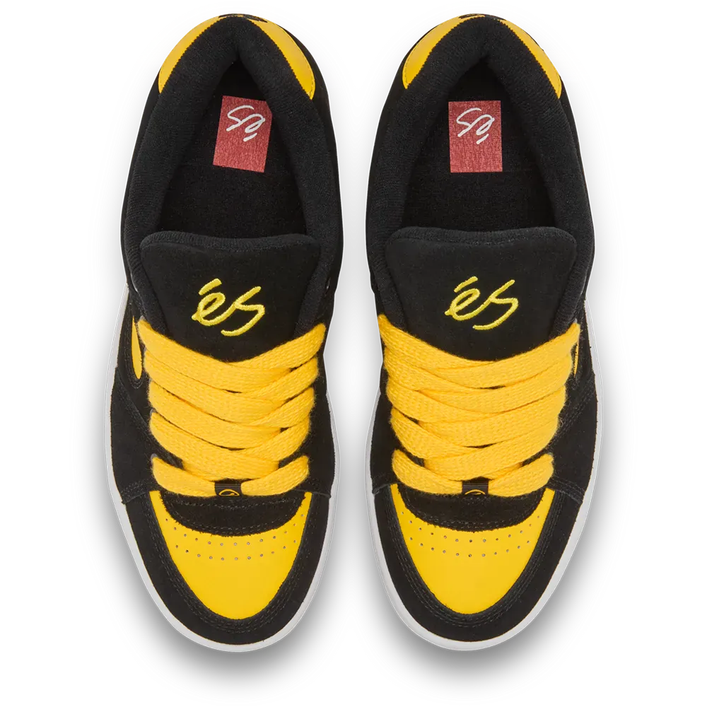Accel Skate Shoes in Black, Yellow | éS Skateboarding Canada eS Footwear Sneakers Skate Style OG Premium