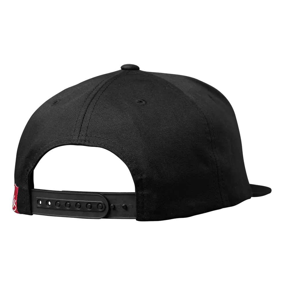 Script Snapback Hat in Black, back view | éS Skateboarding Canada