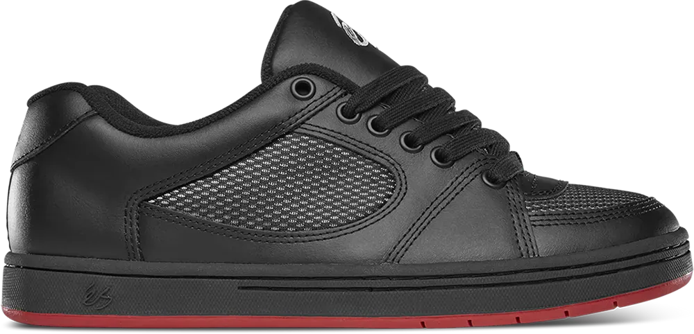 Accel Black/Black/Red – Skate Shoe | éS Skateboarding CA Low-Top Shoe eS Footwear Sneakers Skate Style OG Premium