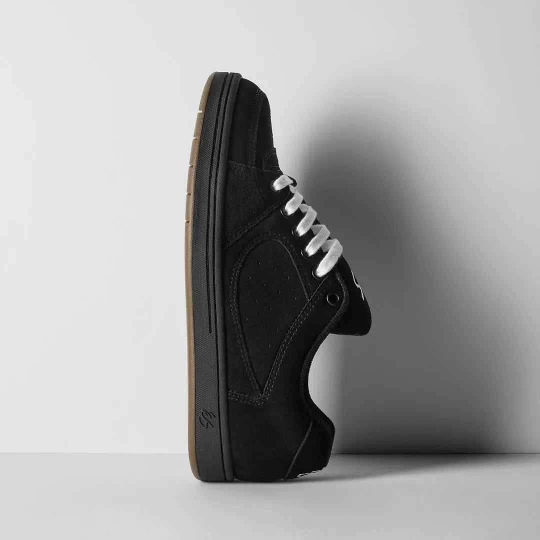 Accel Black – Low-Top Skate Shoe | éS Skateboarding CA Low-Top Shoe eS Footwear Sneakers Skate Style OG Premium