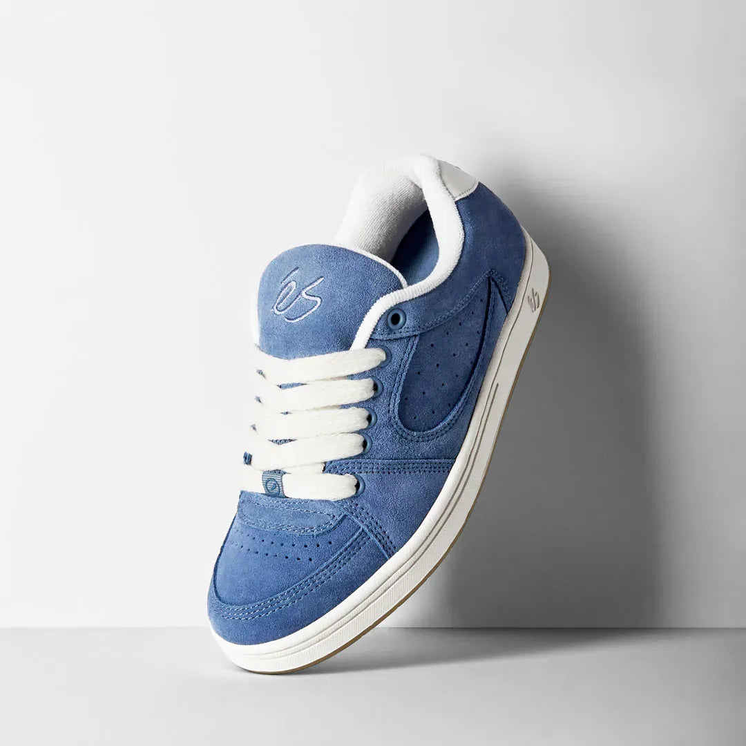 Accel Blue – Low-Top Skate Shoe | éS Skateboarding CA Low-Top Shoe eS Footwear Sneakers Skate Style OG Premium