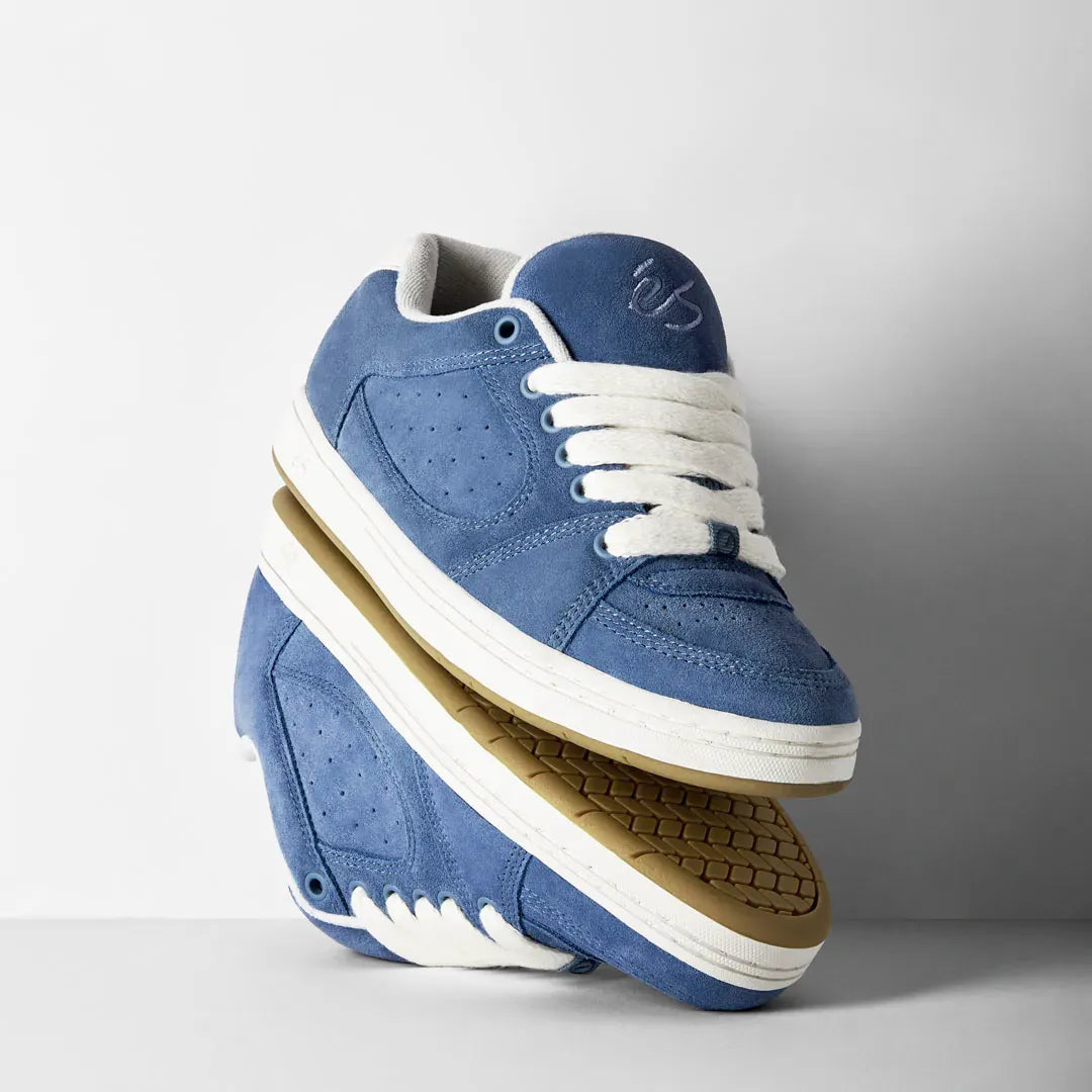Accel Blue – Low-Top Skate Shoe | éS Skateboarding CA Low-Top Shoe eS Footwear Sneakers Skate Style OG Premium
