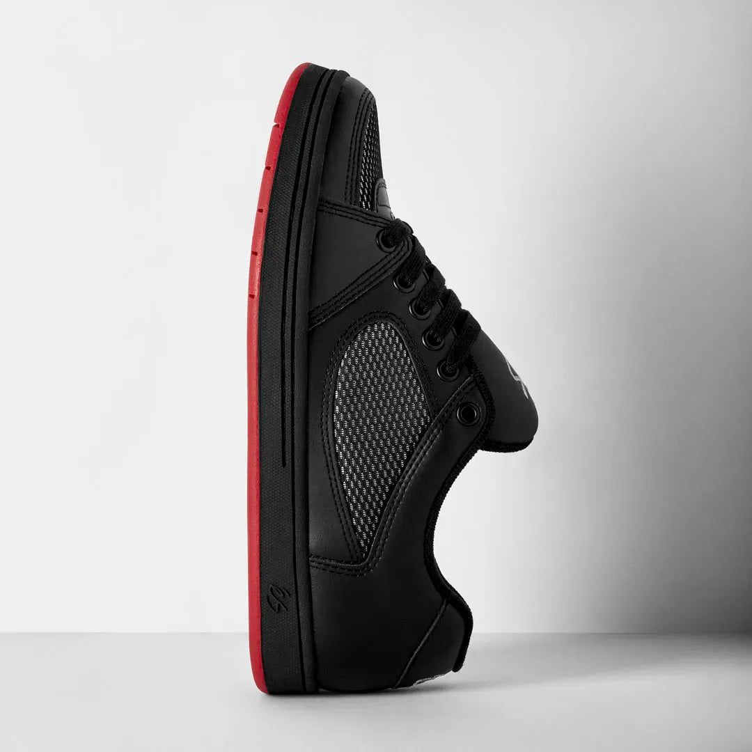 Accel Black/Black/Red – Skate Shoe | éS Skateboarding CA Low-Top Shoe eS Footwear Sneakers Skate Style OG Premium