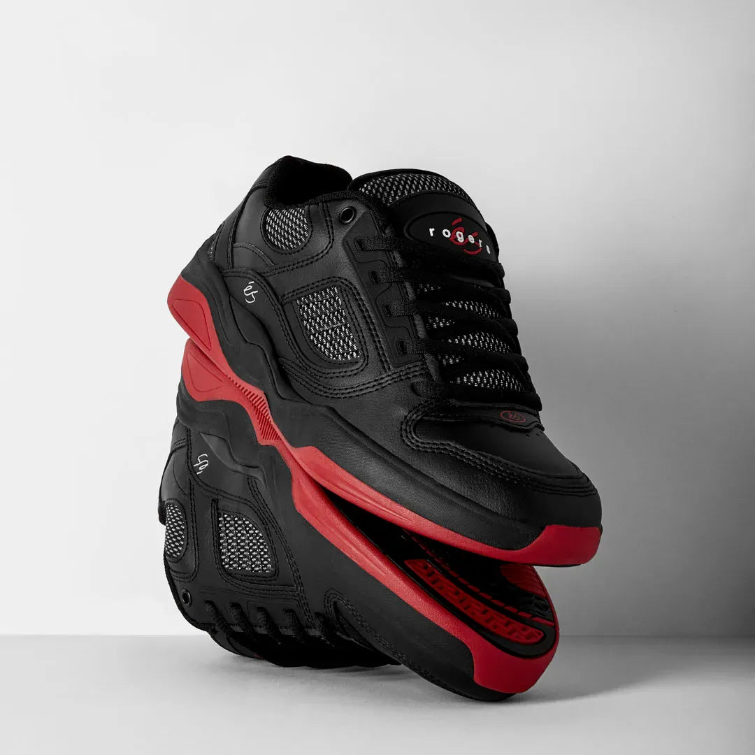 TJ Rogers Black/Red – Low-Top Shoe | éS Skateboarding CA Low-Top Shoe eS Footwear Sneakers Skate Style OG Premium